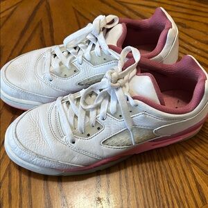 Jordan White and Pink Sneakers